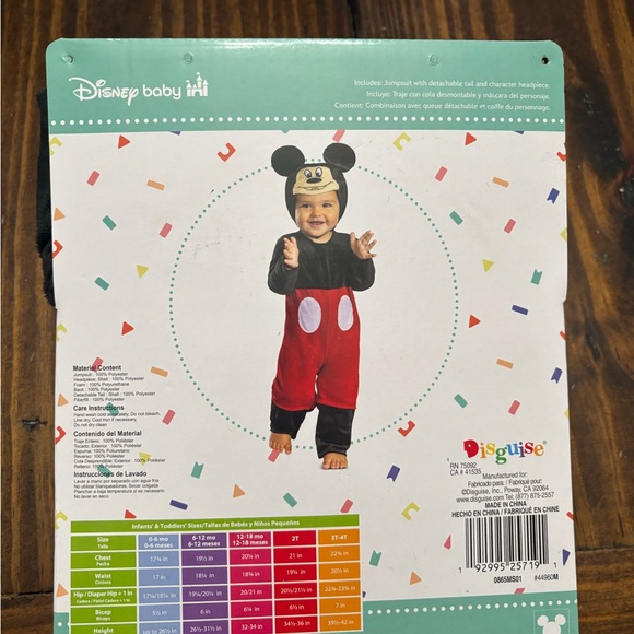 Disguise Mickey Mouse Infant Costume - Black and Red - Picture 2 of 13
